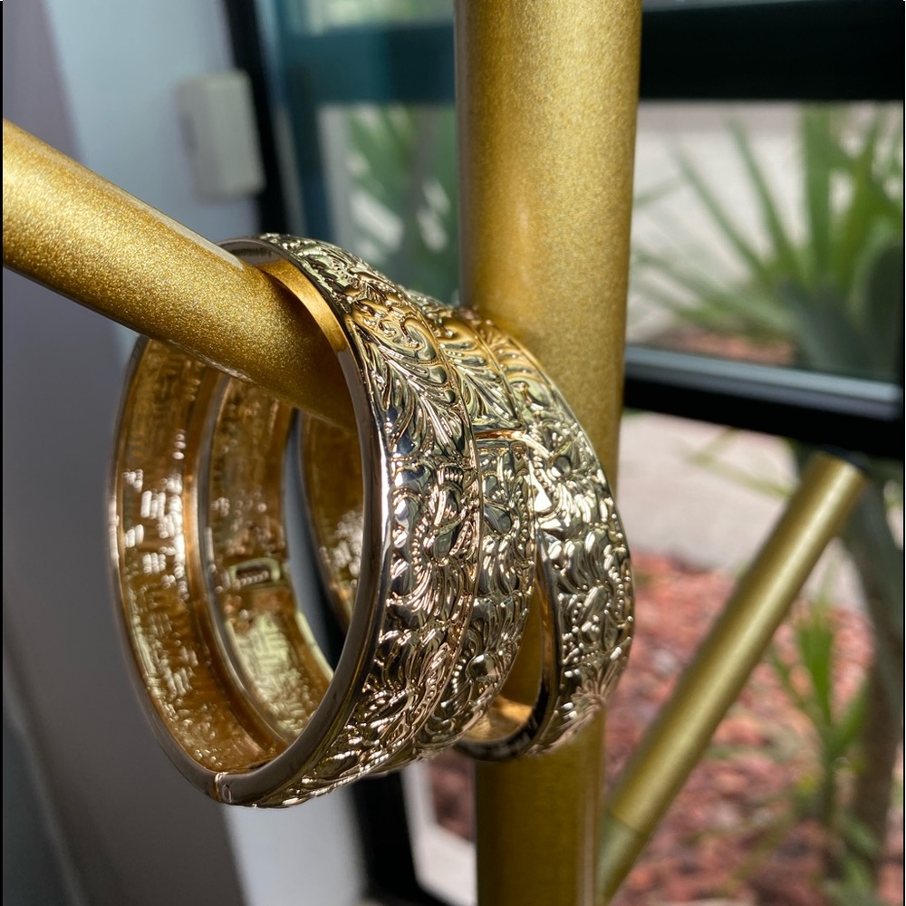 Cring Coco Hawaiian 3 Gold Bangles Bracelets for Women